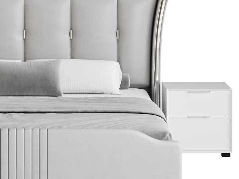 Grand lit &agrave; oreilles victorien Modèle 3D