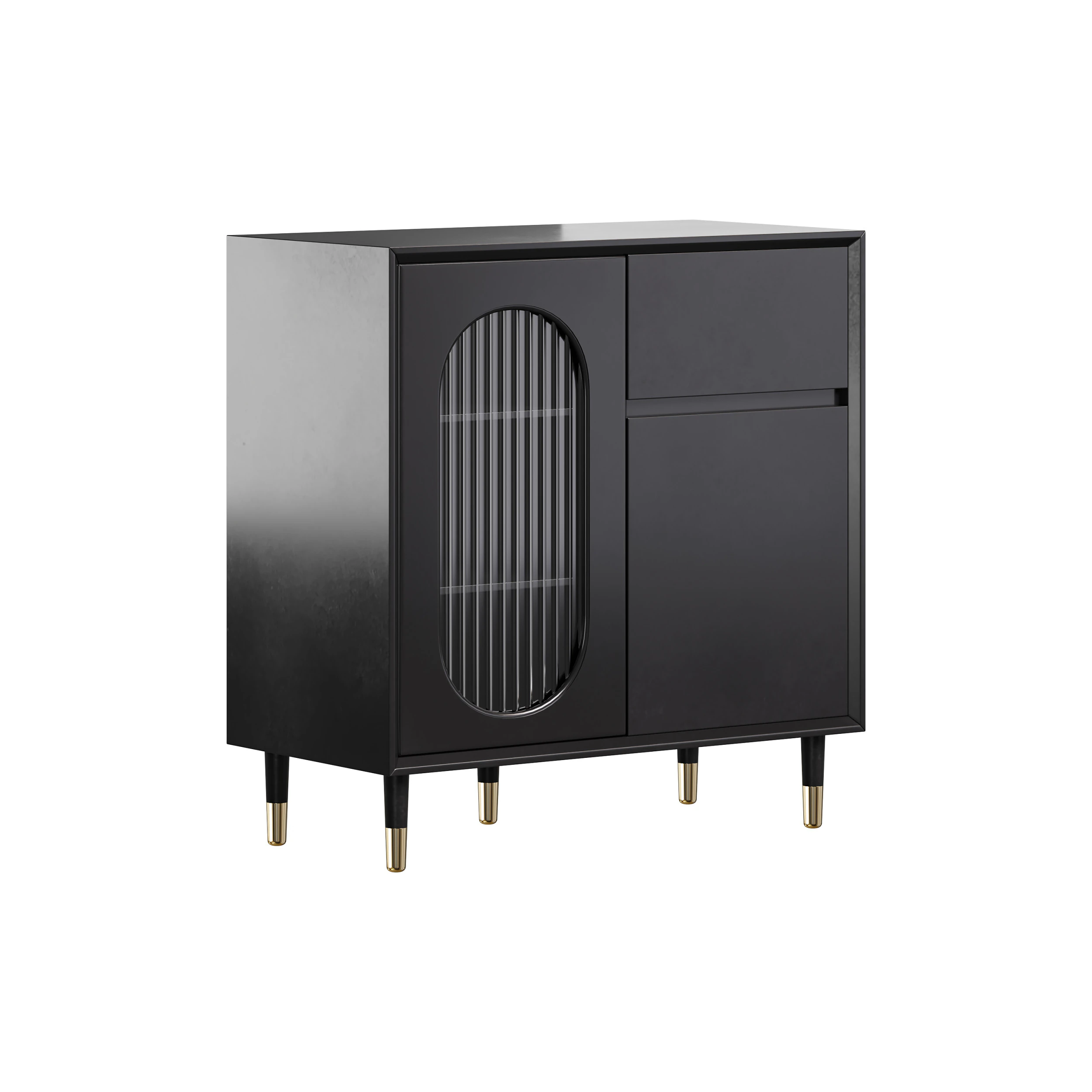 Wood Glam Sideboard Credenza 1 3D Model .c4d .max .obj .3ds .fbx .stl .blend 