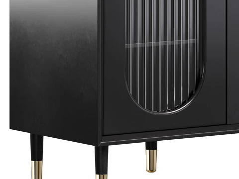 Wood Glam Sideboard Credenza 1 3D Model