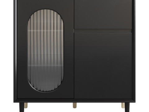 Wood Glam Sideboard Credenza 1 3D 模型