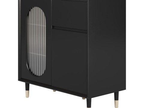 Wood Glam Sideboard Credenza 1 3D 模型