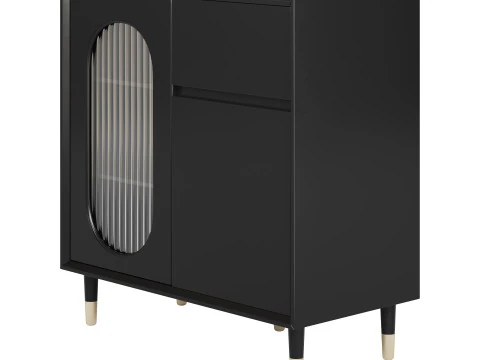 Wood Glam Sideboard Credenza 1 3D Model
