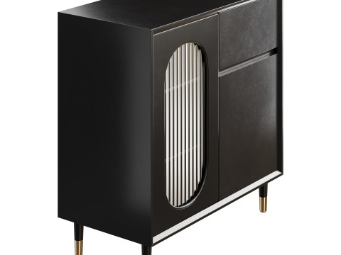 Wood Glam Sideboard Credenza 1 3D 模型