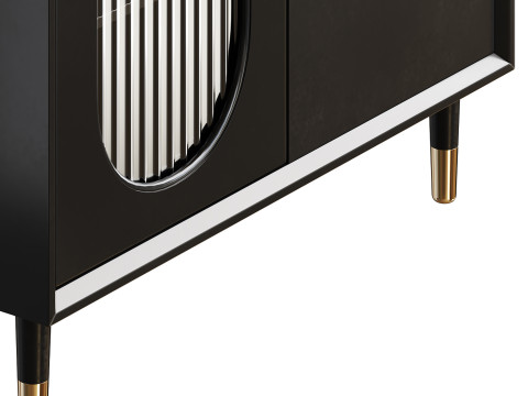 Wood Glam Sideboard Credenza 1 3D 模型