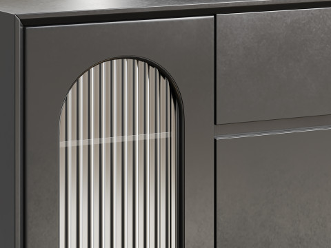 Wood Glam Sideboard Credenza 1 3D 模型