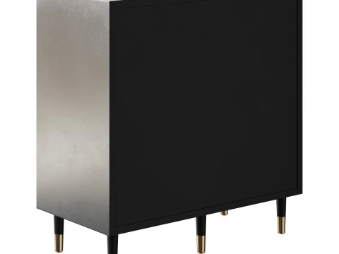 Wood Glam Sideboard Credenza 1 3D Model