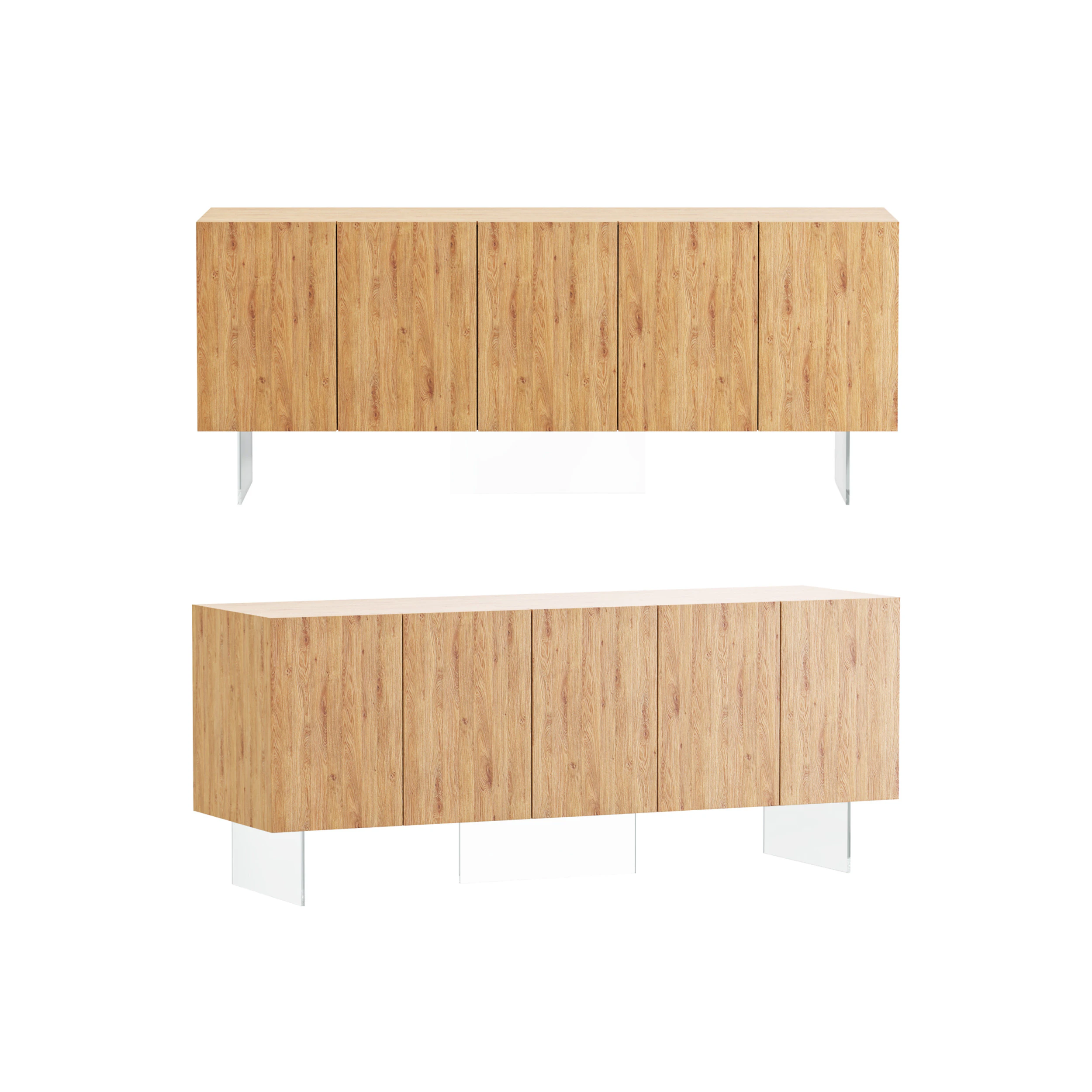 Wood Sideboard 3D Model .c4d .max .obj .3ds .fbx .stl .blend 