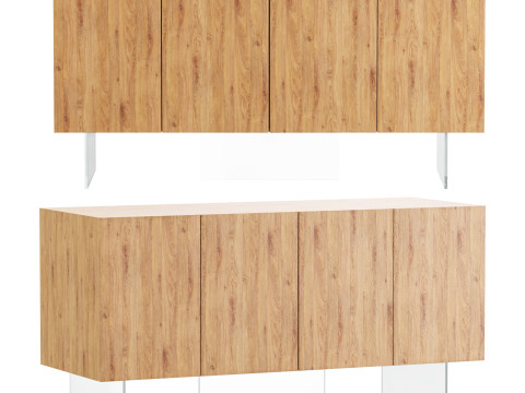 Wood Sideboard 3D 모델