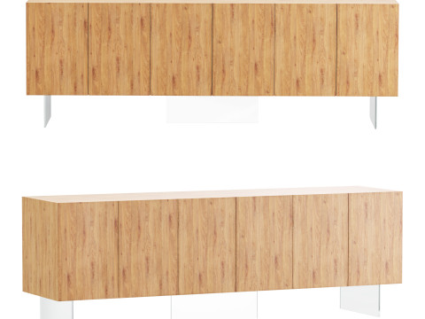 Wood Sideboard 3D 모델
