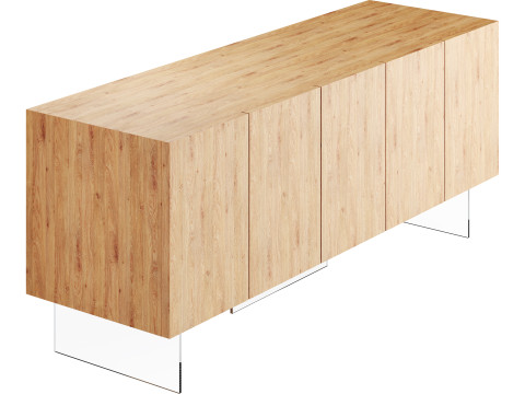 Wood Sideboard 3D 모델