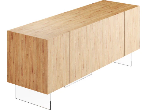 Wood Sideboard 3D Model