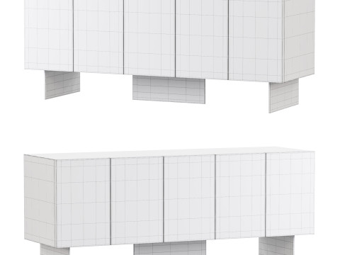 Wood Sideboard 3D 모델