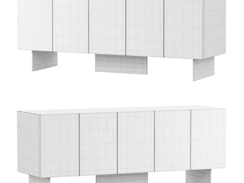 Wood Sideboard 3D Model