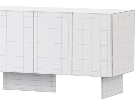 Wood Sideboard 3D 모델