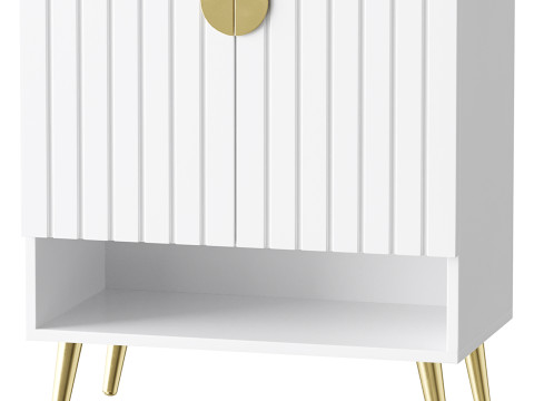 Yellar Nordic Entryway White Shoe Storagel Modelo 3D