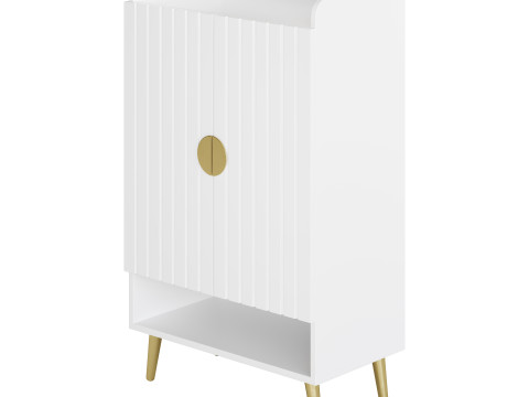 Yellar Nordic Entryway White Shoe Storagel Modelo 3D