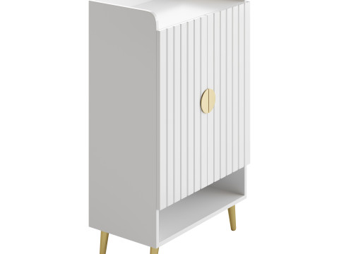 Yellar Nordic Entryway White Shoe Storagel Modelo 3D