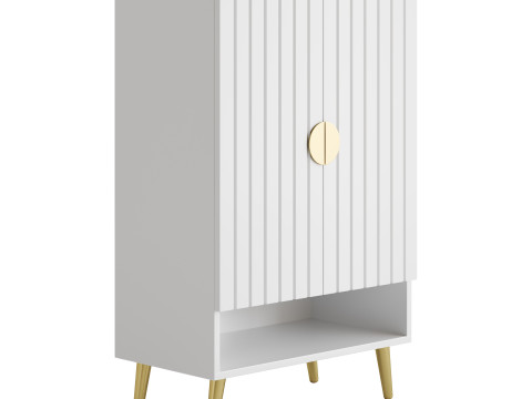 Yellar Nordic Entryway White Shoe Storagel Modelo 3D