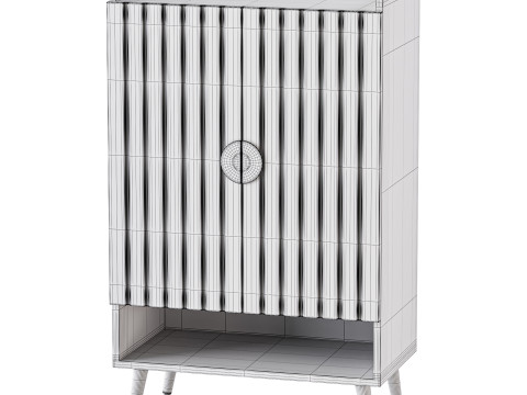 Yellar Nordic Entryway White Shoe Storagel Modelo 3D