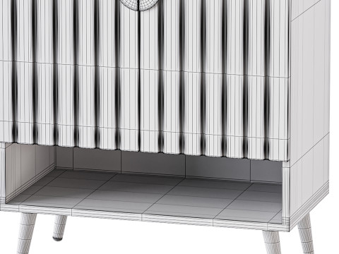 Yellar Nordic Entryway White Shoe Storagel Modelo 3D
