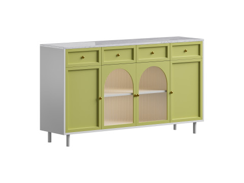 Contemporary Wooden Sideboard Credenza 3D 模型