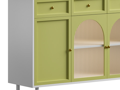 Contemporary Wooden Sideboard Credenza 3D Model