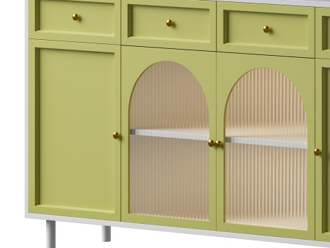 Contemporary Wooden Sideboard Credenza 3D Model