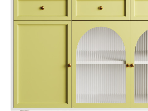 Contemporary Wooden Sideboard Credenza 3D Model