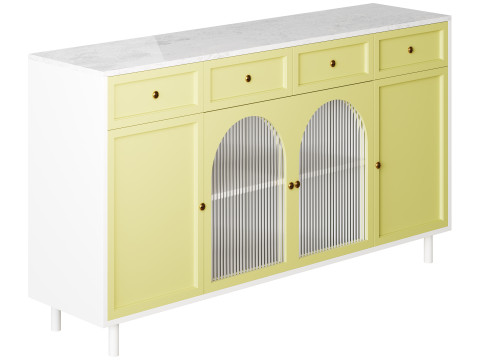 Contemporary Wooden Sideboard Credenza 3D Model