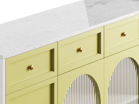 Aparador contempor&acirc;neo de madeira Modelo 3D