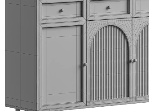 Aparador contempor&acirc;neo de madeira Modelo 3D