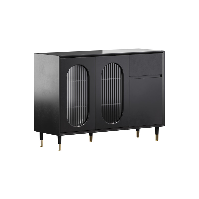 Wood Glam Sideboard Credenza 2 3D Model .c4d .max .obj .3ds .fbx .stl .blend 