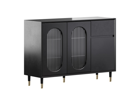 Wood Glam Sideboard Credenza 2 3D Model