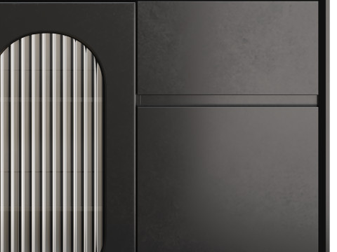 Wood Glam Sideboard Credenza 2 3D Model