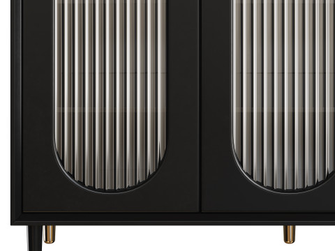 Wood Glam Sideboard Credenza 2 3D Model