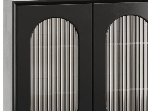 Wood Glam Sideboard Credenza 2 3D Model