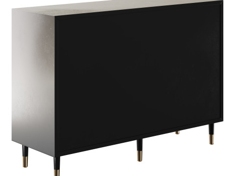 Wood Glam Sideboard Credenza 2 3D Model