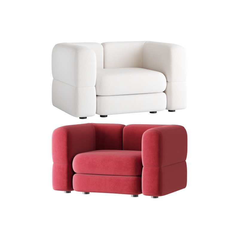 Armchair Brera Velor Cherry 3D Модель .c4d .max .obj .3ds .fbx .stl .blend 