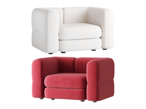 Armchair Brera Velor Cherry Modelo 3D