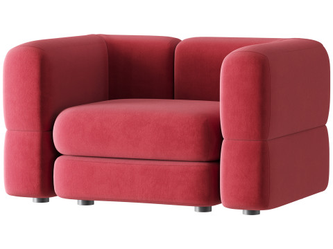 Armchair Brera Velor Cherry 3D Модель