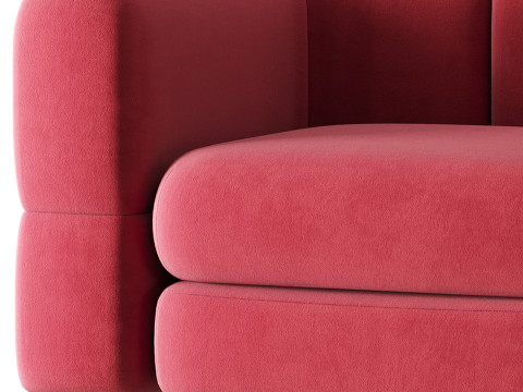 Armchair Brera Velor Cherry 3D Модель