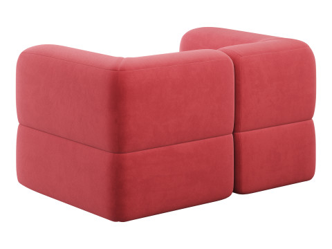 Armchair Brera Velor Cherry 3D Модель