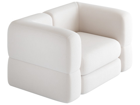 Armchair Brera Velor Cherry 3D Модель
