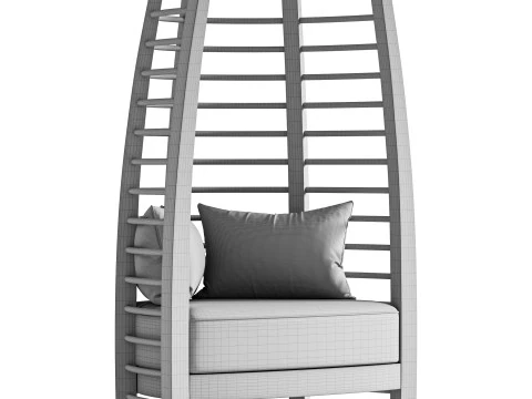 CHOCOLATE ICONIC UPHOLSTERED CHAIR 3D Model