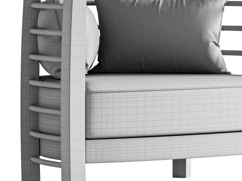 CHOCOLATE ICONIC UPHOLSTERED CHAIR 3D Model