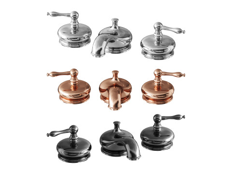 Chrome Widespread Bathroom Model 3D