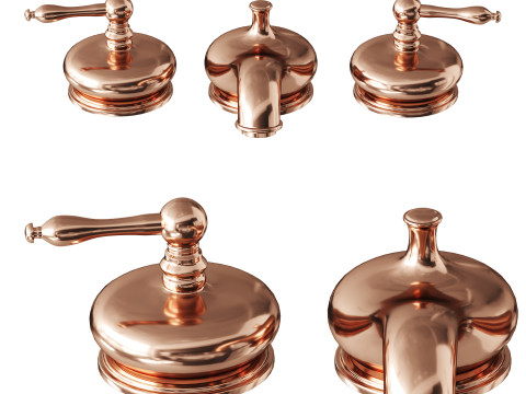 Chrome Widespread Bathroom Model 3D