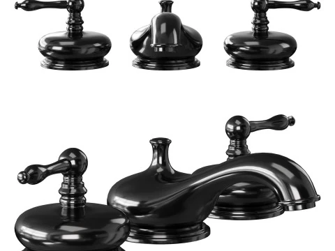 クロムのワイドスプレッドバスルーム 3Dモデル