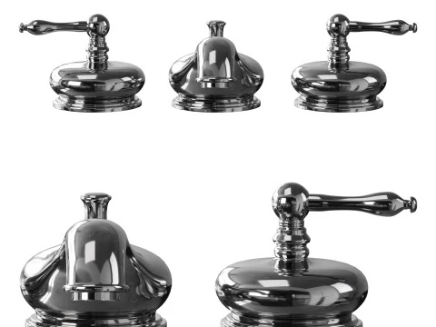 クロムのワイドスプレッドバスルーム 3Dモデル