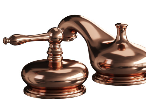 Chrome Widespread Bathroom Model 3D